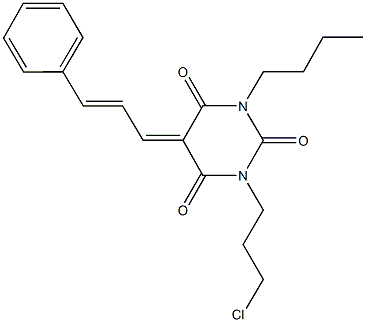 1-butyl-3-(3-chloropropyl)-5-(3-phenyl-2-propenylidene)-2,4,6(1H,3H,5H)-pyrimidinetrione 结构式