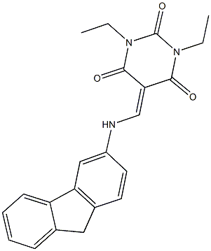1,3-diethyl-5-[(9H-fluoren-3-ylamino)methylene]pyrimidine-2,4,6(1H,3H,5H)-trione 结构式