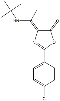 4-[1-(tert-butylamino)ethylidene]-2-(4-chlorophenyl)-1,3-oxazol-5(4H)-one 结构式