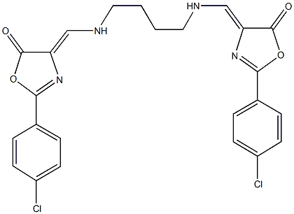 2-(4-chlorophenyl)-4-{[(4-{[(2-(4-chlorophenyl)-5-oxo-1,3-oxazol-4(5H)-ylidene)methyl]amino}butyl)amino]methylene}-1,3-oxazol-5(4H)-one 结构式