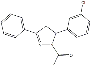 1-acetyl-5-(3-chlorophenyl)-3-phenyl-4,5-dihydro-1H-pyrazole 结构式