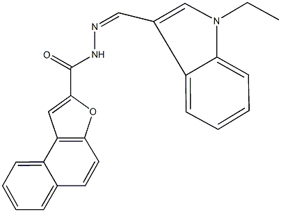 N'-[(1-ethyl-1H-indol-3-yl)methylene]naphtho[2,1-b]furan-2-carbohydrazide 结构式