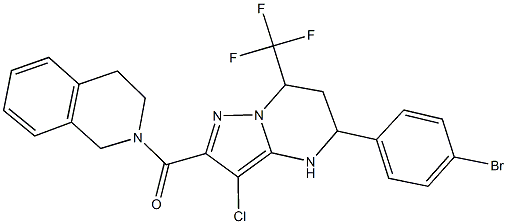 2-{[5-(4-bromophenyl)-3-chloro-7-(trifluoromethyl)-4,5,6,7-tetrahydropyrazolo[1,5-a]pyrimidin-2-yl]carbonyl}-1,2,3,4-tetrahydroisoquinoline 结构式