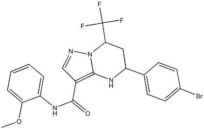 5-(4-bromophenyl)-N-(2-methoxyphenyl)-7-(trifluoromethyl)-4,5,6,7-tetrahydropyrazolo[1,5-a]pyrimidine-3-carboxamide 结构式