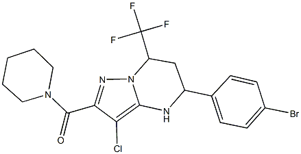 5-(4-bromophenyl)-3-chloro-2-(1-piperidinylcarbonyl)-7-(trifluoromethyl)-4,5,6,7-tetrahydropyrazolo[1,5-a]pyrimidine 结构式