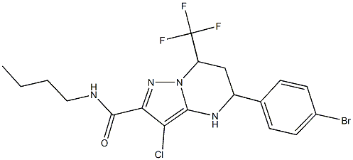5-(4-bromophenyl)-N-butyl-3-chloro-7-(trifluoromethyl)-4,5,6,7-tetrahydropyrazolo[1,5-a]pyrimidine-2-carboxamide 结构式