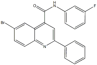 6-bromo-N-(3-fluorophenyl)-2-phenyl-4-quinolinecarboxamide 结构式