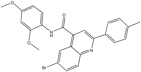 6-bromo-N-(2,4-dimethoxyphenyl)-2-(4-methylphenyl)-4-quinolinecarboxamide 结构式