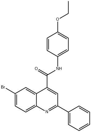 6-bromo-N-(4-ethoxyphenyl)-2-phenyl-4-quinolinecarboxamide 结构式