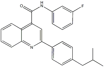 N-(3-fluorophenyl)-2-(4-isobutylphenyl)-4-quinolinecarboxamide 结构式