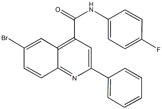 6-bromo-N-(4-fluorophenyl)-2-phenyl-4-quinolinecarboxamide 结构式