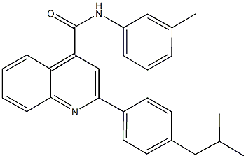 2-(4-isobutylphenyl)-N-(3-methylphenyl)-4-quinolinecarboxamide 结构式