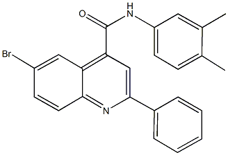 6-bromo-N-(3,4-dimethylphenyl)-2-phenyl-4-quinolinecarboxamide 结构式