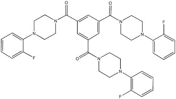 1-(3,5-bis{[4-(2-fluorophenyl)-1-piperazinyl]carbonyl}benzoyl)-4-(2-fluorophenyl)piperazine 结构式