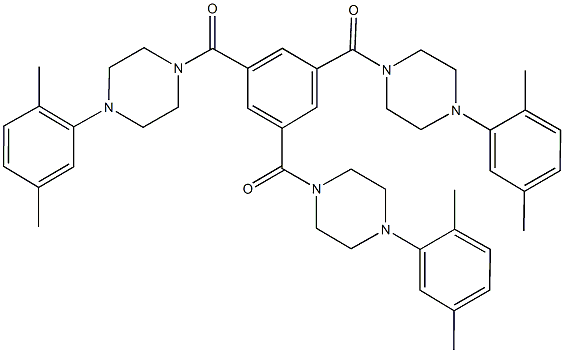 1-(3,5-bis{[4-(2,5-dimethylphenyl)-1-piperazinyl]carbonyl}benzoyl)-4-(2,5-dimethylphenyl)piperazine 结构式