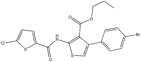 propyl 4-(4-bromophenyl)-2-{[(5-chloro-2-thienyl)carbonyl]amino}-3-thiophenecarboxylate 结构式