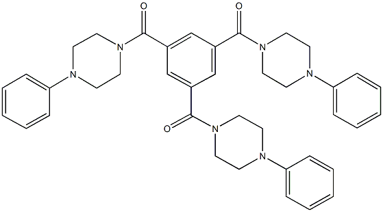 1-{3,5-bis[(4-phenyl-1-piperazinyl)carbonyl]benzoyl}-4-phenylpiperazine 结构式