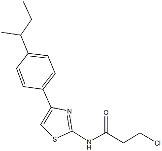 N-[4-(4-sec-butylphenyl)-1,3-thiazol-2-yl]-3-chloropropanamide 结构式