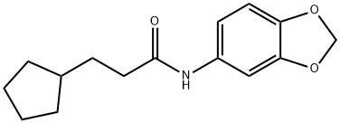 N-(1,3-benzodioxol-5-yl)-3-cyclopentylpropanamide 结构式