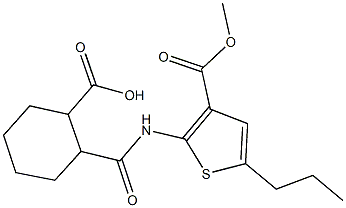 2-({[3-(methoxycarbonyl)-5-propylthien-2-yl]amino}carbonyl)cyclohexanecarboxylic acid 结构式