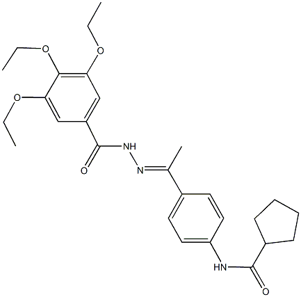 N-{4-[N-(3,4,5-triethoxybenzoyl)ethanehydrazonoyl]phenyl}cyclopentanecarboxamide 结构式