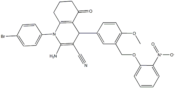 2-amino-1-(4-bromophenyl)-4-[3-({2-nitrophenoxy}methyl)-4-methoxyphenyl]-5-oxo-1,4,5,6,7,8-hexahydroquinoline-3-carbonitrile 结构式