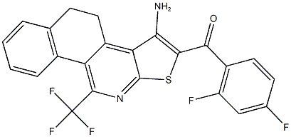 [3-amino-10-(trifluoromethyl)-4,5-dihydrobenzo[h]thieno[2,3-c]isoquinolin-2-yl](2,4-difluorophenyl)methanone 结构式