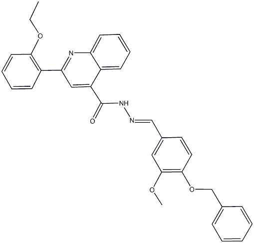 N'-[4-(benzyloxy)-3-methoxybenzylidene]-2-(2-ethoxyphenyl)-4-quinolinecarbohydrazide 结构式