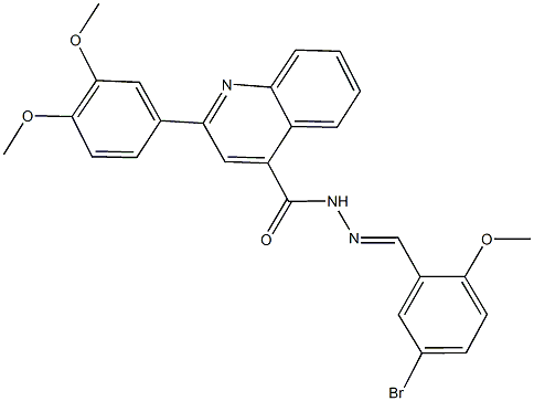 N'-(5-bromo-2-methoxybenzylidene)-2-(3,4-dimethoxyphenyl)-4-quinolinecarbohydrazide 结构式