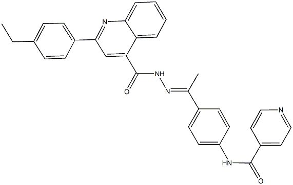 N-[4-(N-{[2-(4-ethylphenyl)-4-quinolinyl]carbonyl}ethanehydrazonoyl)phenyl]isonicotinamide 结构式