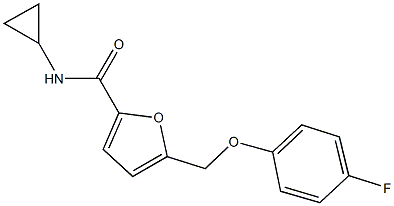 N-cyclopropyl-5-[(4-fluorophenoxy)methyl]-2-furamide 结构式