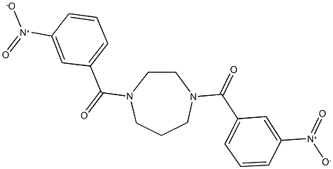 1,4-bis{3-nitrobenzoyl}-1,4-diazepane 结构式