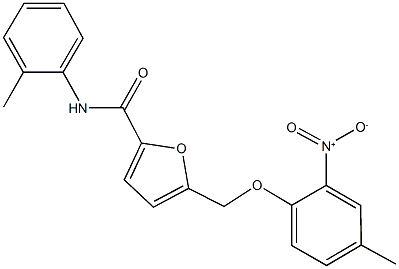 5-({2-nitro-4-methylphenoxy}methyl)-N-(2-methylphenyl)-2-furamide 结构式