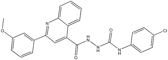 N-(4-chlorophenyl)-2-{[2-(3-methoxyphenyl)-4-quinolinyl]carbonyl}hydrazinecarboxamide 结构式