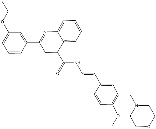 2-(3-ethoxyphenyl)-N'-[4-methoxy-3-(4-morpholinylmethyl)benzylidene]-4-quinolinecarbohydrazide 结构式