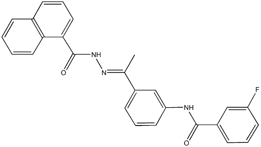 3-fluoro-N-{3-[N-(1-naphthoyl)ethanehydrazonoyl]phenyl}benzamide 结构式