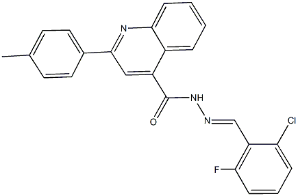 N'-(2-chloro-6-fluorobenzylidene)-2-(4-methylphenyl)-4-quinolinecarbohydrazide 结构式