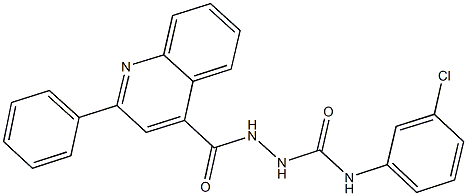 N-(3-chlorophenyl)-2-[(2-phenyl-4-quinolinyl)carbonyl]hydrazinecarboxamide 结构式