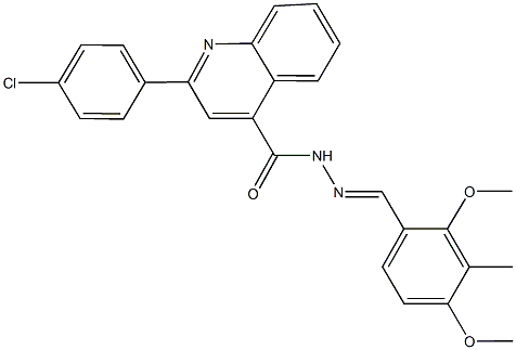 2-(4-chlorophenyl)-N'-(2,4-dimethoxy-3-methylbenzylidene)-4-quinolinecarbohydrazide 结构式
