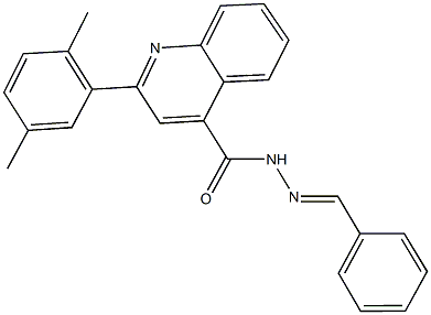 N'-benzylidene-2-(2,5-dimethylphenyl)-4-quinolinecarbohydrazide 结构式