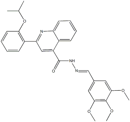 2-(2-isopropoxyphenyl)-N'-(3,4,5-trimethoxybenzylidene)-4-quinolinecarbohydrazide 结构式