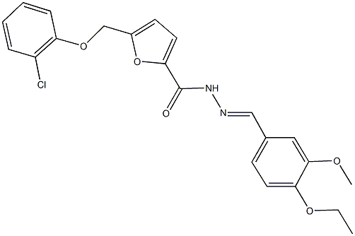 5-[(2-chlorophenoxy)methyl]-N'-(4-ethoxy-3-methoxybenzylidene)-2-furohydrazide 结构式