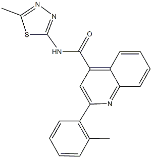 2-(2-methylphenyl)-N-(5-methyl-1,3,4-thiadiazol-2-yl)quinoline-4-carboxamide 结构式