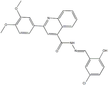 N'-(5-chloro-2-hydroxybenzylidene)-2-(3,4-dimethoxyphenyl)-4-quinolinecarbohydrazide 结构式