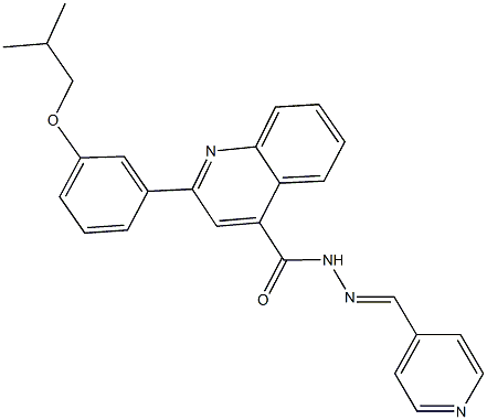 2-(3-isobutoxyphenyl)-N'-(4-pyridinylmethylene)-4-quinolinecarbohydrazide 结构式