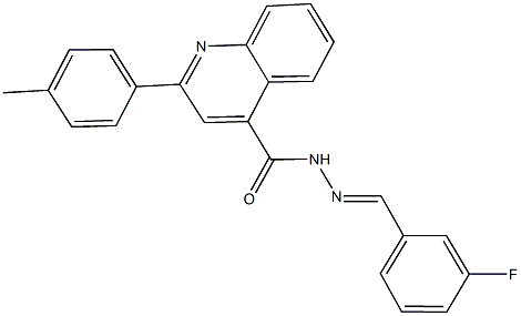 N'-(3-fluorobenzylidene)-2-(4-methylphenyl)-4-quinolinecarbohydrazide 结构式