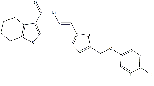N'-({5-[(4-chloro-3-methylphenoxy)methyl]-2-furyl}methylene)-4,5,6,7-tetrahydro-1-benzothiophene-3-carbohydrazide 结构式