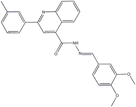 N'-(3,4-dimethoxybenzylidene)-2-(3-methylphenyl)-4-quinolinecarbohydrazide 结构式