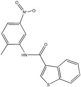 N-{5-nitro-2-methylphenyl}-1-benzothiophene-3-carboxamide 结构式