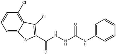 2-[(3,4-dichloro-1-benzothien-2-yl)carbonyl]-N-phenylhydrazinecarboxamide 结构式